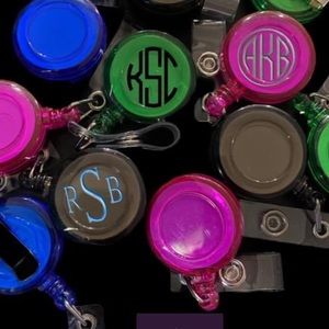 Monogrammed badge reels